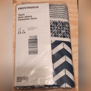 PROVINSROS Twin Bedding Set - Blue and White